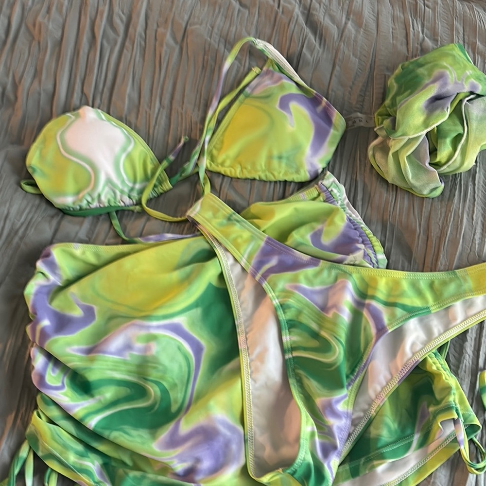 Green and Purple Swirl 2 piece Bikini